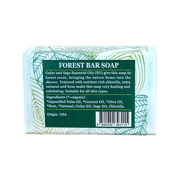 Forest Bar Soap, Back Label
